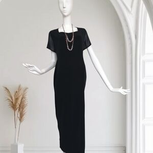 InWear Classic Black Maxi Dress with Short Sleeves size 10